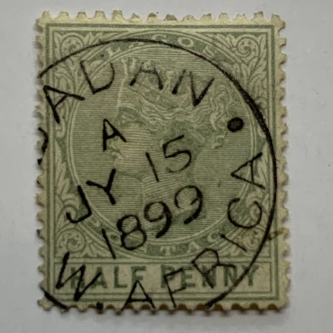 EARLY LAGOS STAMP WITH 1899 IBADAN WEST AFRICA SON CANCEL Cover