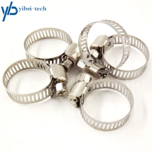 100 Stück 3/8"-1/2" Edelstahl verstellbare Antrieb Schlauchschellen Kraftstoffleitung Schneckenschelle - Bild 1 von 4