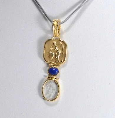 TAGLIAMONTE CIONDOLO  ARGENTO 925 PASTA VITREE E LAPISLAZZULI OVALE      TGN 964 - Immagine 1 di 3