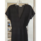 Lush WRAP MINI DRESS Black Short Sleeve Lined - Size L