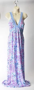 Lilly Pulitzer Serena Maxi Dress V-neck Straps Multi Celestial Blue Size O NWT - Picture 1 of 4