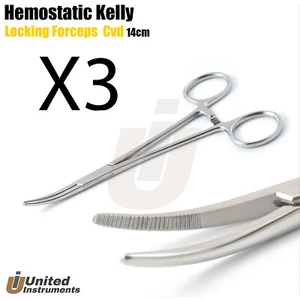 Dental Kelly Hemostatic Locking Forceps Curved 5.5" Surgical Veterinary Pliers - Picture 1 of 3