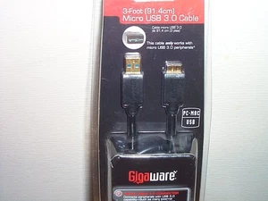 RadioShack GIGAWARE 3-FOOT (91.4CM) MICRO USB 3.0 CABLE PC-MAC-2602583  - Picture 1 of 1