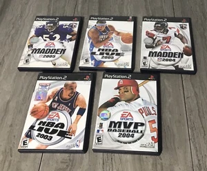 Sony Playstation 2 LOT of 5 PS2 EA Sports Games MVP Baseball NBA Live Madden - Picture 1 of 9