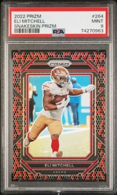 2022 Panini Prizm - Elijah (Eli) Mitchell Snakeskin PSA 9 Football NFL 49ers - Image 1 of 2