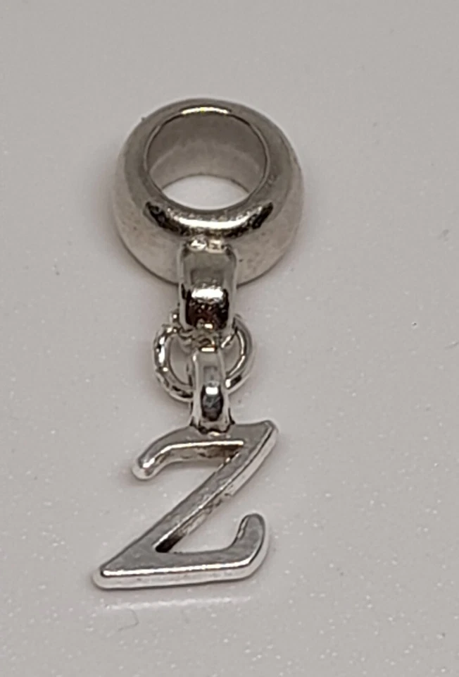 Charm Ciondolo Per Bracciale Lettera Z  Tono Argento  - Immagine 1 di 1