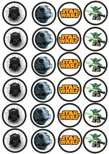 24 Muffin & Cupcake Aufleger  Oblate - Fondant Star Wars C2 - Bild 1 von 1