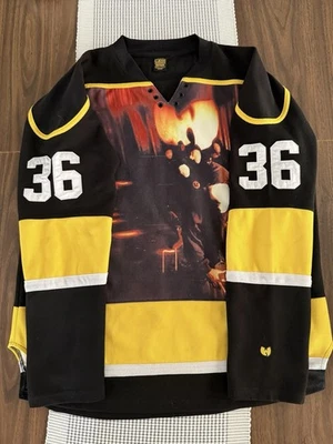 Wu-Tang Джерси размер большой хоккей WuTang 36 камер редкая Raekwon черный желтый - Изображение 1 из 2