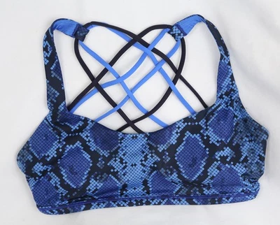 Sujetador Lululemon Free to Be para mujer mini ziggy azul piel de serpiente pipa sueño talla 6 Foto 1 de 4