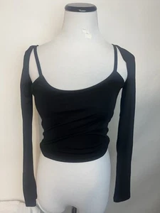 Princess Polly size 4 HYDEN LONG SLEEVE TOP BLACK - Picture 1 of 8