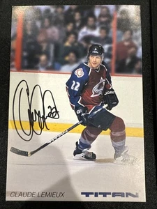 Claude Lemieux Signed Colorado Avalanche 4x6 (est.) Postcard NHL Autographed - Picture 1 of 5