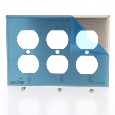 Cooper 93103CUR Cobre 3 Velocidades Blanco CuVerro Placa de Pared Antimicrobiana Montaje en Caja Foto 1 de 4