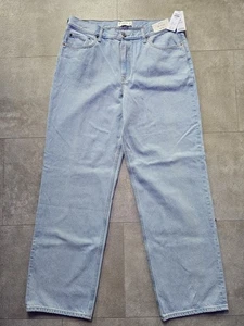 NUEVO CON ETIQUETAS ABERCROMBIE FITCH THE LOOSE TIRO ALTO LAVADO LIGERO HOLGADO PIERNA ANCHA 32 14L - Imagen 1 de 12