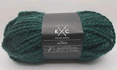 Hilo de alpaca artesanal de lujo tejido y ganchillo 170 g/6 oz 130 yardas Evergreen súper voluminoso #6 Foto 1 de 4