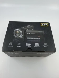 Camcorder Videokamera QHD 2.7K 56MP 16X Digitalzoom Vlogging Kamera mit LED - Bild 1 von 8