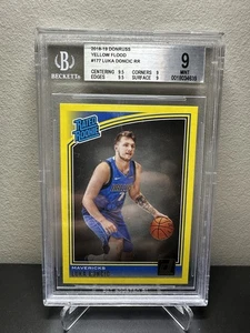 Luka Doncic Yellow Flood Rated Rookie SP BGS 9 2018-19 Panini Donruss - Picture 1 of 2
