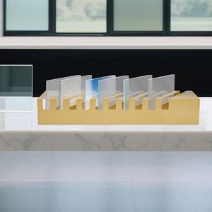 10-Slot Tabletop Tile Display Rack Iron Small Tile Sample Display Rack 45° Slant - Picture 1 of 9