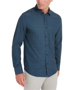 Kenneth Cole Mens Water Repellent Button Up Shirt, Blue, X-Large - Picture 1 of 1