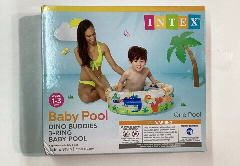 Intex Dinosaur 3 Ring Baby Pool (24 in X 8.5 In)
