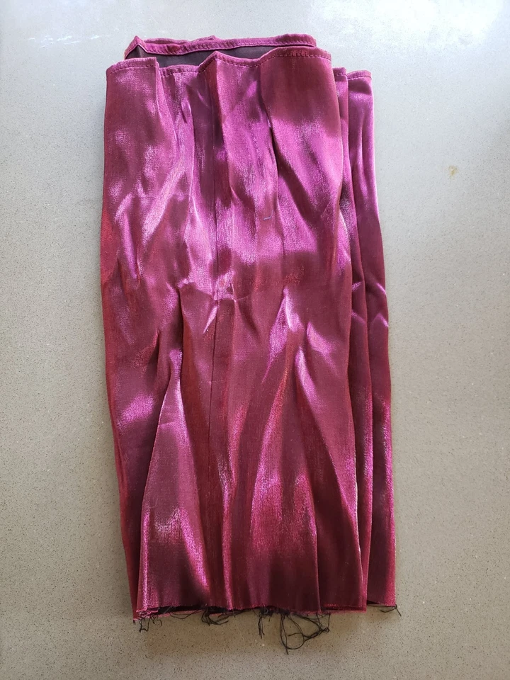 Remnant  28"L x 25"W purple shimmer satin-like fabric - Image 1 of 1