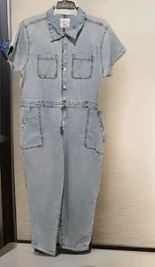 Celebrity Pink ~ Womens Size 3XL Puff Sleeve Boilersuit Medium Wash - Picture 1 of 14