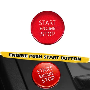 Red Alloy Start Engine Stop Button Switch Overlay Cover For Audi A4 A5 A6 A7 Q5 - Picture 1 of 10