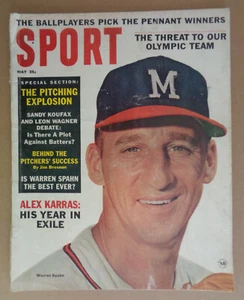 SPORT magazine 1964 WARREN SPAHN-Sandy Koufax-LEON WAGNER-Alex Karras-BELIEVEAU - Bild 1 von 6