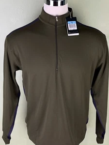 Nike Dri Fit Herren Golf 1/4 Reißverschluss Pullover Olivgrün Strukturiert Stehkragen M Neu Neu mit Etikett - Bild 1 von 12