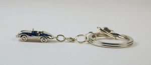 Sterling Silver Porsche Speedster Cabrio w / S Steel Key Ring Free U.S. Ship - Picture 1 of 4