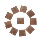 10 x pendentifs étiquettes cuivre rouge métal laiton blanc estampillage étiquettes carrés 20 x 20 x 0,5 mm