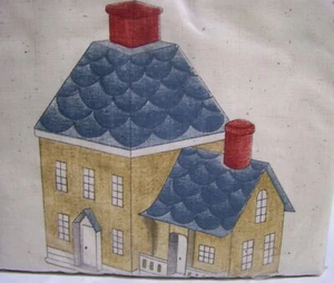 COUNTRY HOME Silkscreen Pillow QUILT Kit Complete Vintage NOS 12"sq. USA - Picture 1 of 2