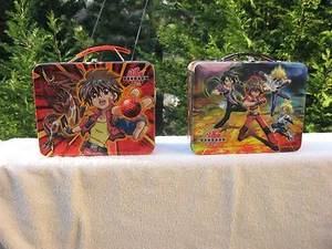 Lot Of 2 Bakugan Battle Brawlers Dan and Friends Embossed Metal Lunch Boxes - Picture 1 of 10