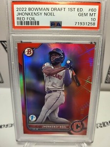 Jhonkensy Noel 2022 Bowman Draft 1st Edition 🔥 Red /5 PSA 10 🔥 Guardians POP 1