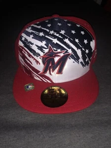 Miami Marlins New Era 59 Fifty 4th Of July Hat (7 3/4) - Picture 1 of 4