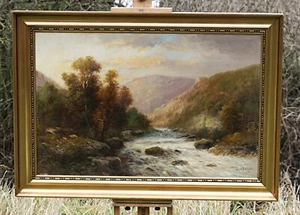 Wilhelm Olbrich (XIX) - Autumnal Landscape with Rushing Stream, large painting - Picture 1 of 8