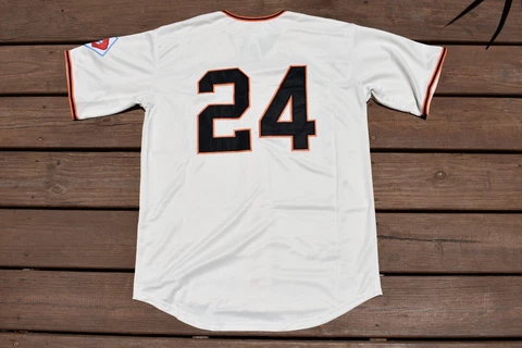 New!! Willie Mays New York  San Francisco Giants Cream Baseball Jersey Men's XL Cover