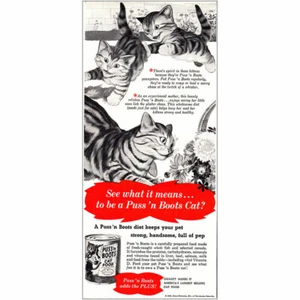 1952 Puss n Boots: Cats, Kittens, See What It Means Vintage Print Ad - Picture 1 of 1