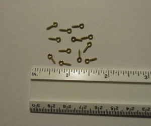 Lot of 12 - Tiny Brass Plated Screw Eyes 5/16 " long - Picture 1 of 1