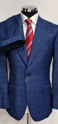 Traje de Lana Azul Marino Super 150 Cerrutti 2 Botones Ventana Hecho en Italia Foto 1 de 3