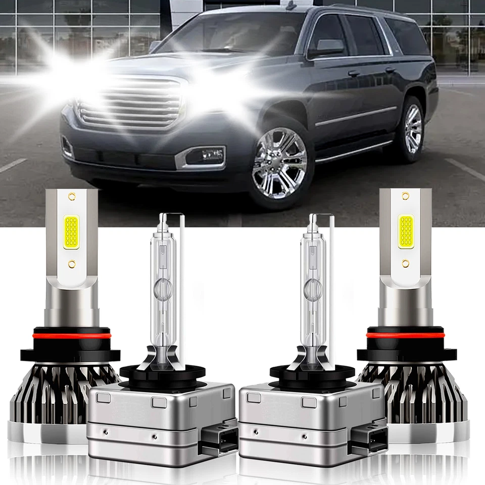 Kit de faros LED HID súper brillantes de haz alto bajo para GMC Yukon XL 2015-2019 Foto 1 de 4
