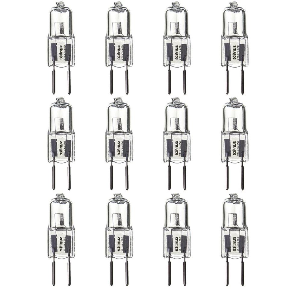 12 Pack Sunlite 50 Watt, Single Ended T3.5, GY6.35 Bi-Pin Base, Clear - Image 1 of 2