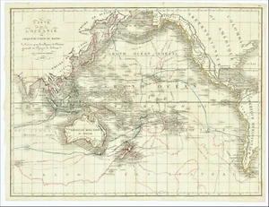 Antique Map "Carte de L'Oceanie ou Cinquième Partie du Monde" A. Tardieu, 1821 - Picture 1 of 8