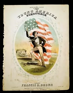 SHEET MUSIC – THE YOUNG AMERICA SCHOTTISCH – SARONY CHROMOLITHOGRAPH - 1855 - Picture 1 of 3