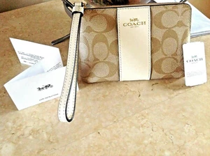 NEU MIT ETIKETT COACH LOGO ECKREISSVERSCHLUSS LRG ARMBAND RET $ 78,00 GERÄUMIG, HÄLT SCHLÜSSEL, KARTEN USW. - Bild 1 von 6