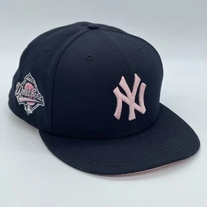 Vtg Cooperstown New Era NY YANKEES Fitted HAT Sz 8 Cap 1996 World Series PINK - Picture 1 of 10