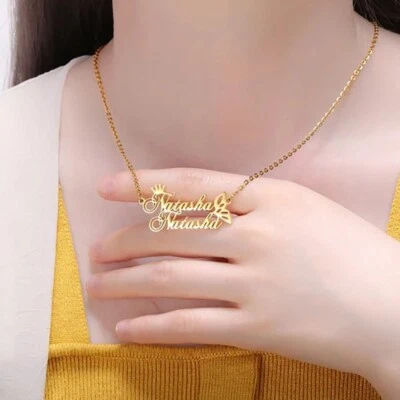 Collar Colgante Personalizado Personalizado 2 Nombres Personalizado Pareja Mujer ﻿ Foto 1 de 4