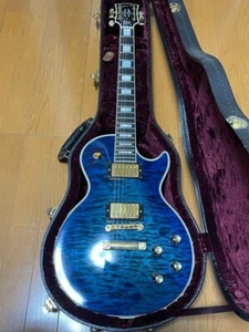 Gibson Les Paul Custom Indigo Blue Quilt Top Guitar From JAPAN - Picture 1 of 10