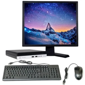 HP Desktop i3 Computer PC 8GB RAM 240GB SSD 19in LCD Windows 10 Home Wi-Fi - Picture 1 of 7