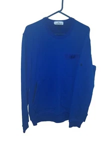 Authentic Stone Island Cotton Sweatshirt With Pockets Blue Mens Size Xl - Picture 1 of 4
