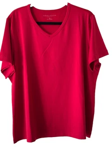 Camisa Roja 1X Susan Graver Essentials Cuello en V Manga Corta Tejido Líquido Plus 1 X  - Imagen 1 de 7